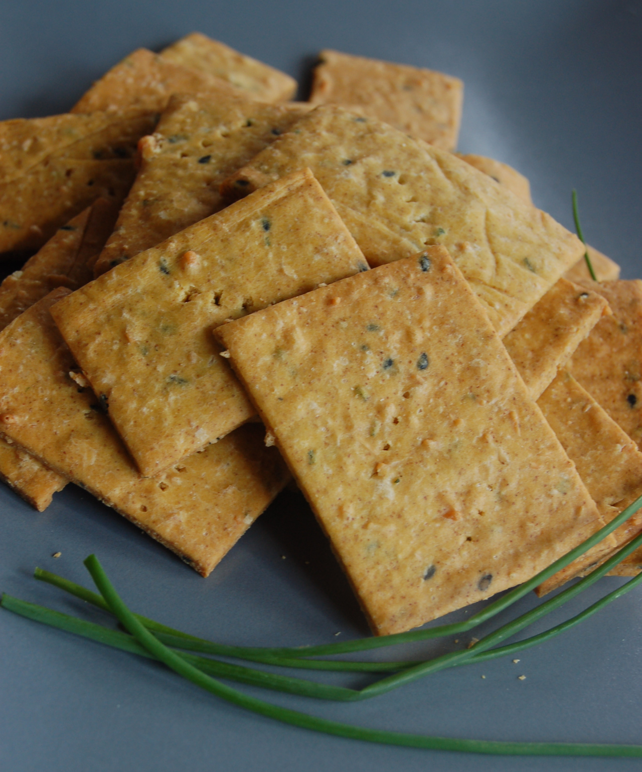 Delicious chikpea crackers ready for snacking